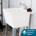 Tehila Standard Freestanding White Utility Sink with Chrome Finish Pull-Out Faucet - Sweatfully