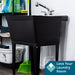 Tehila Standard Freestanding Black Utility Sink with Chrome Finish Pull-Out Faucet - Sweatfully