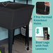 Tehila Standard Freestanding Black Utility Sink with Chrome Finish Pull-Out Faucet - Sweatfully