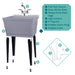 Tehila Standard Freestanding Grey Utility Sink with Chrome Finish Pull-Out Faucet - Sweatfully