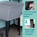 Tehila Standard Freestanding Grey Utility Sink with Chrome Finish Pull-Out Faucet - Sweatfully
