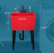 Tehila Standard Freestanding Red Utility Sink with Matte Black Finish Pull-Out Faucet - Sweatfully