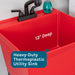 Tehila Standard Freestanding Red Utility Sink with Matte Black Finish Pull-Out Faucet - Sweatfully