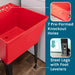 Tehila Standard Freestanding Red Utility Sink with Matte Black Finish Pull-Out Faucet - Sweatfully