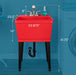 Tehila Standard Freestanding Red Utility Sink with Stainless Steel Finish Pull-Out Faucet - Sweatfully