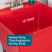 Tehila Standard Freestanding Red Utility Sink with Stainless Steel Finish Pull-Out Faucet - Sweatfully