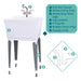 Tehila Standard Freestanding White Utility Sink with Stainless Steel Finish Pull-Out Faucet - Sweatfully