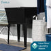 Tehila Standard Freestanding Black Utility Sink with Black Legs, No Supply Lines - Sweatfully