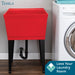 Tehila Standard Freestanding Red Utility Sink with Black Legs, No Supply Lines - Sweatfully