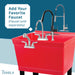 Tehila Standard Freestanding Red Utility Sink with Black Legs, No Supply Lines - Sweatfully