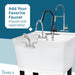 Tehila Standard Freestanding White Utility Sink with Black Legs, No Supply Lines - Sweatfully