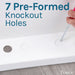 Tehila Standard Freestanding White Utility Sink with Black Legs, No Supply Lines - Sweatfully
