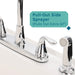 Tehila Standard Freestanding White Utility Sink with Grey Legs and Chrome Finish Wide-set Gooseneck Faucet with Side Sprayer - Sweatfully