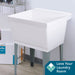 Tehila Standard Freestanding White Utility Sink with Grey Legs, Water Supply Lines Included - Sweatfully