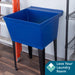 Tehila Standard Freestanding Blue Utility Sink with Black Legs, Water Supply Lines Included - Sweatfully