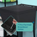 Tehila Standard Freestanding Black Utility Sink with Black Legs, Water Supply Lines Included - Sweatfully