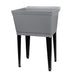 Tehila Standard Freestanding Grey Utility Sink with Black Legs, Water Supply Lines Included - Sweatfully