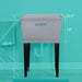 Tehila Standard Freestanding Grey Utility Sink with Black Legs, Water Supply Lines Included - Sweatfully
