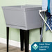 Tehila Standard Freestanding Grey Utility Sink with Black Legs, Water Supply Lines Included - Sweatfully
