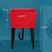 Tehila Standard Freestanding Red Utility Sink with Black Legs, Water Supply Lines Included - Sweatfully