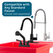 Tehila Standard Freestanding Red Utility Sink with Black Legs, Water Supply Lines Included - Sweatfully