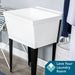 Tehila Standard Freestanding White Utility Sink with Black Legs, Water Supply Lines Included - Sweatfully