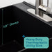 Tehila Standard Freestanding Black Utility Sink with Stainless Steel Finish High-Arc Pull-Down Faucet - Sweatfully
