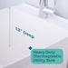 Tehila Standard Freestanding White Utility Sink with Chrome Finish High-Arc Pull-Down Faucet - Sweatfully