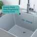 Tehila Standard Freestanding Grey Utility Sink with Chrome Finish High-Arc Pull-Down Faucet - Sweatfully