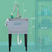 Tehila Standard Freestanding Grey Utility Sink with Stainless Steel Finish High-Arc Pull-Down Faucet - Sweatfully