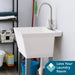 Tehila Standard Freestanding White Utility Sink with Stainless Steel Finish High-Arc Pull-Down Faucet - Sweatfully