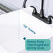 Tehila Standard Freestanding White Utility Sink with Black Legs and Black Finish Wide-set Gooseneck Faucet with Side Sprayer - Sweatfully