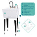 Tehila Standard Freestanding White Utility Sink with Black Legs and Black Finish Wide-set Gooseneck Faucet with Side Sprayer - Sweatfully