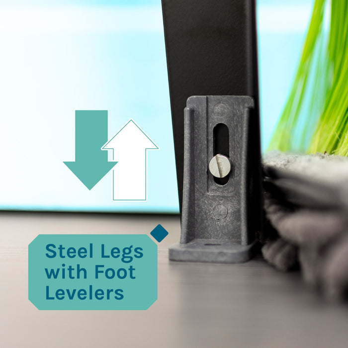 Tehila Standard Freestanding White Utility Sink with Black Legs and Chrome Finish Wide-set Gooseneck Faucet with Side Sprayer - Sweatfully