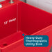 Tehila Standard Freestanding Red Utility Sink with Black Legs and Stainless Steel Finish Wide-set Gooseneck Faucet with Side Sprayer - Sweatfully