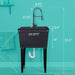 Tehila Standard Freestanding Black Utility Sink with Black Finish High-Arc Coil Pull-Down Faucet - Sweatfully