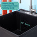 Tehila Standard Freestanding Black Utility Sink with Stainless Steel Finish High-Arc Coil Pull-Down Faucet - Sweatfully