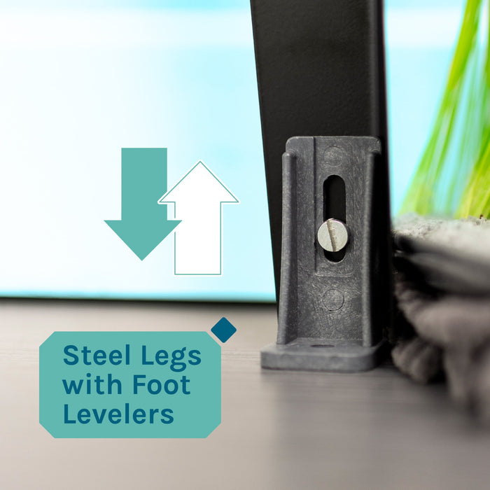 Tehila Standard Freestanding Blue Utility Sink with Stainless Steel Finish High-Arc Coil Pull-Down Faucet - Sweatfully