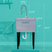 Tehila Standard Freestanding Grey Utility Sink with Stainless Steel Finish High-Arc Coil Pull-Down Faucet - Sweatfully