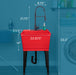 Tehila Standard Freestanding Red Utility Sink with Black Finish High-Arc Coil Pull-Down Faucet - Sweatfully