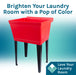 Tehila Standard Freestanding Red Utility Sink with Black Finish High-Arc Coil Pull-Down Faucet - Sweatfully