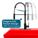 Tehila Standard Freestanding Red Utility Sink with Black Finish High-Arc Coil Pull-Down Faucet - Sweatfully