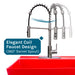 Tehila Standard Freestanding Red Utility Sink with Stainless Steel Finish High-Arc Coil Pull-Down Faucet - Sweatfully