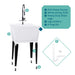 Tehila Standard Freestanding White Utility Sink with Black Finish High-Arc Coil Pull-Down Faucet - Sweatfully