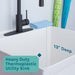 Tehila Standard Freestanding White Utility Sink with Black Finish High-Arc Coil Pull-Down Faucet - Sweatfully