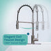 Tehila Standard Freestanding White Utility Sink with Stainless Steel Finish High-Arc Coil Pull-Down Faucet - Sweatfully
