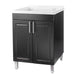 Tehila Black Vanity Cabinet and White Utility Sink, No Supply Lines, No Strainer Basket - Sweatfully
