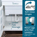 Tehila White Vanity Cabinet and White Utility Sink, No Supply Lines, No Strainer Basket - Sweatfully
