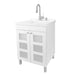 Tehila White Vanity Cabinet and White Utility Sink with Stainless Steel Finish Low-Profile Pull-Down Faucet - Sweatfully