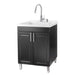 Tehila Black Vanity Cabinet and White Utility Sink with Stainless Steel Finish High-Arc Pull-Down Faucet - Sweatfully